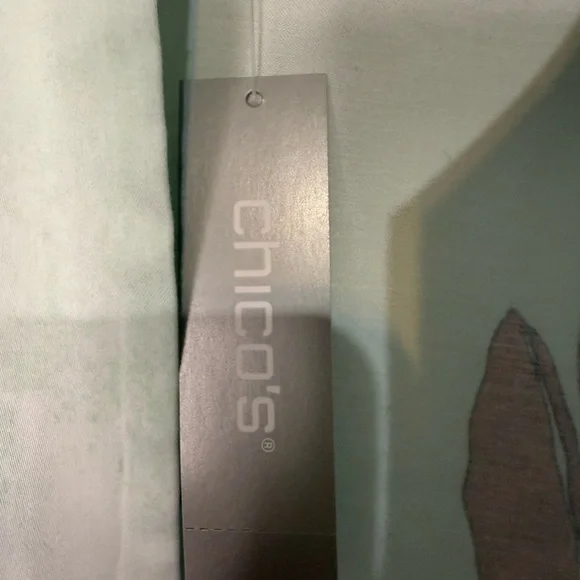 Chicos Floral Asian Watercolor Jacket Lightweight Open Tunic Cotton Travel NWT 1 - Picture 6 of 14